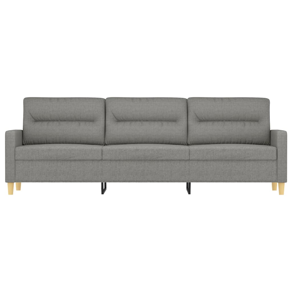 vidaXL Sofa 3-osobowa, ciemnoszara, 210 cm, tapicerowana tkaniną