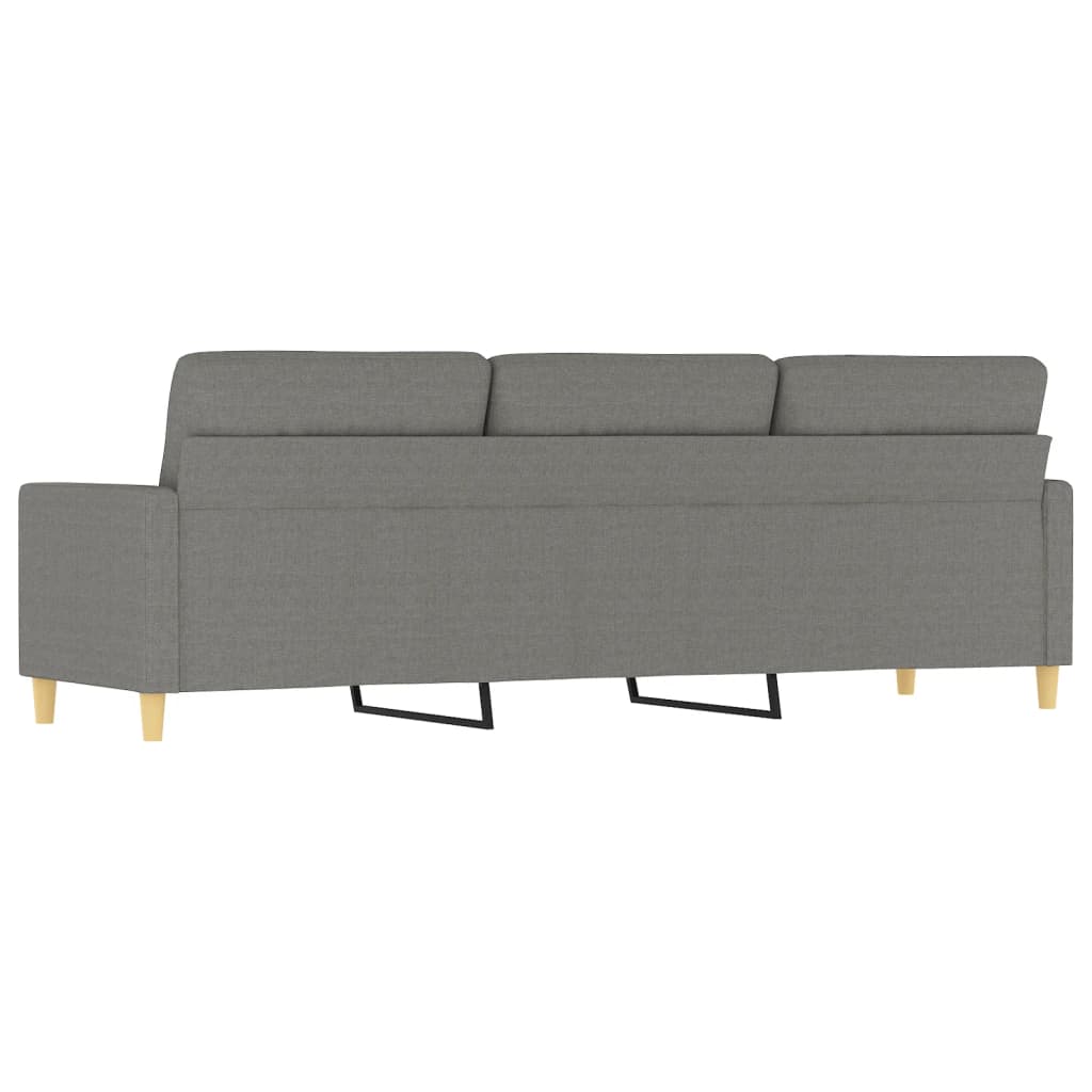 vidaXL Sofa 3-osobowa, ciemnoszara, 210 cm, tapicerowana tkaniną