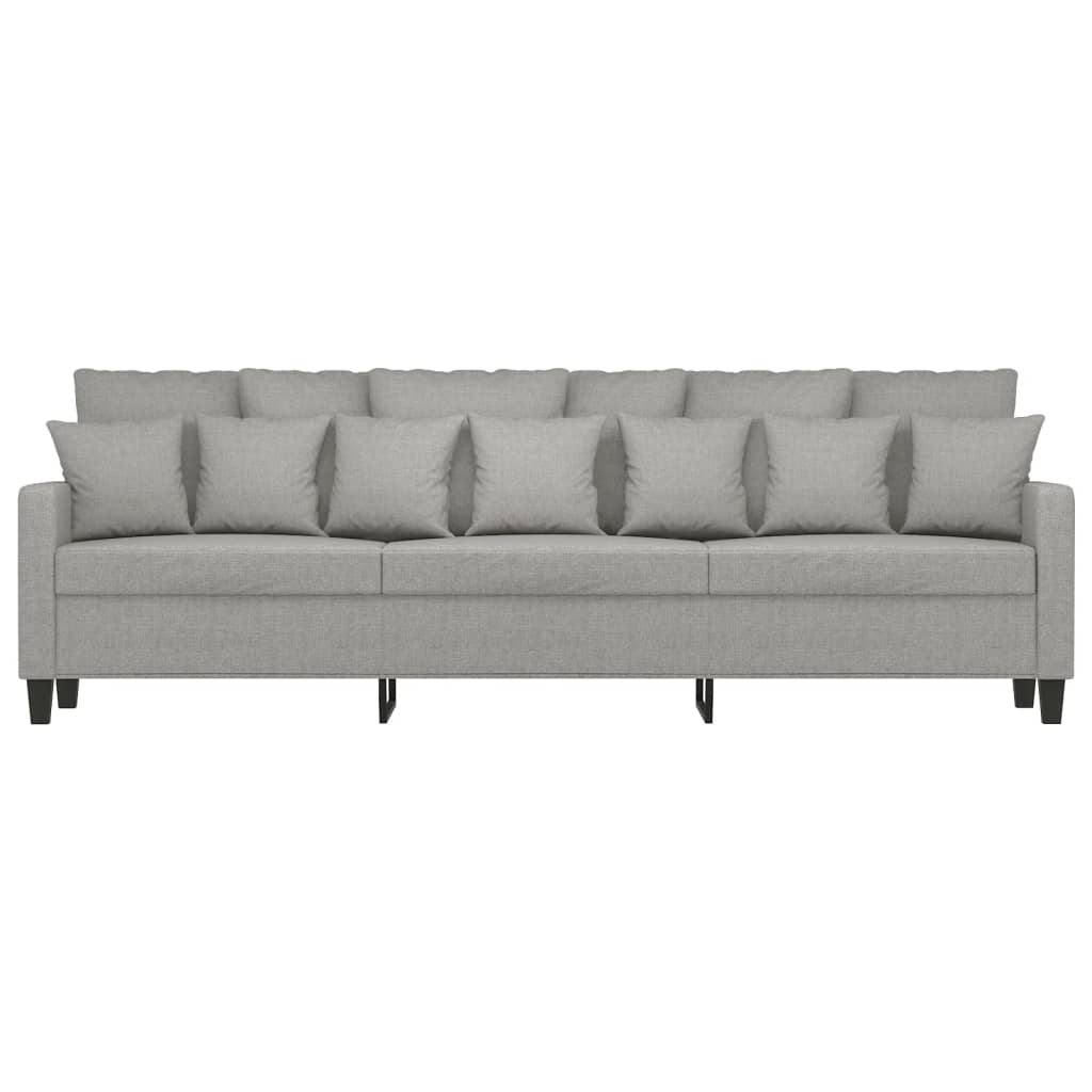 vidaXL Sofa 3-osobowa, jasnoszara, 210 cm, tapicerowana tkaniną
