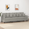 vidaXL Sofa 3-osobowa, jasnoszara, 210 cm, tapicerowana tkaniną