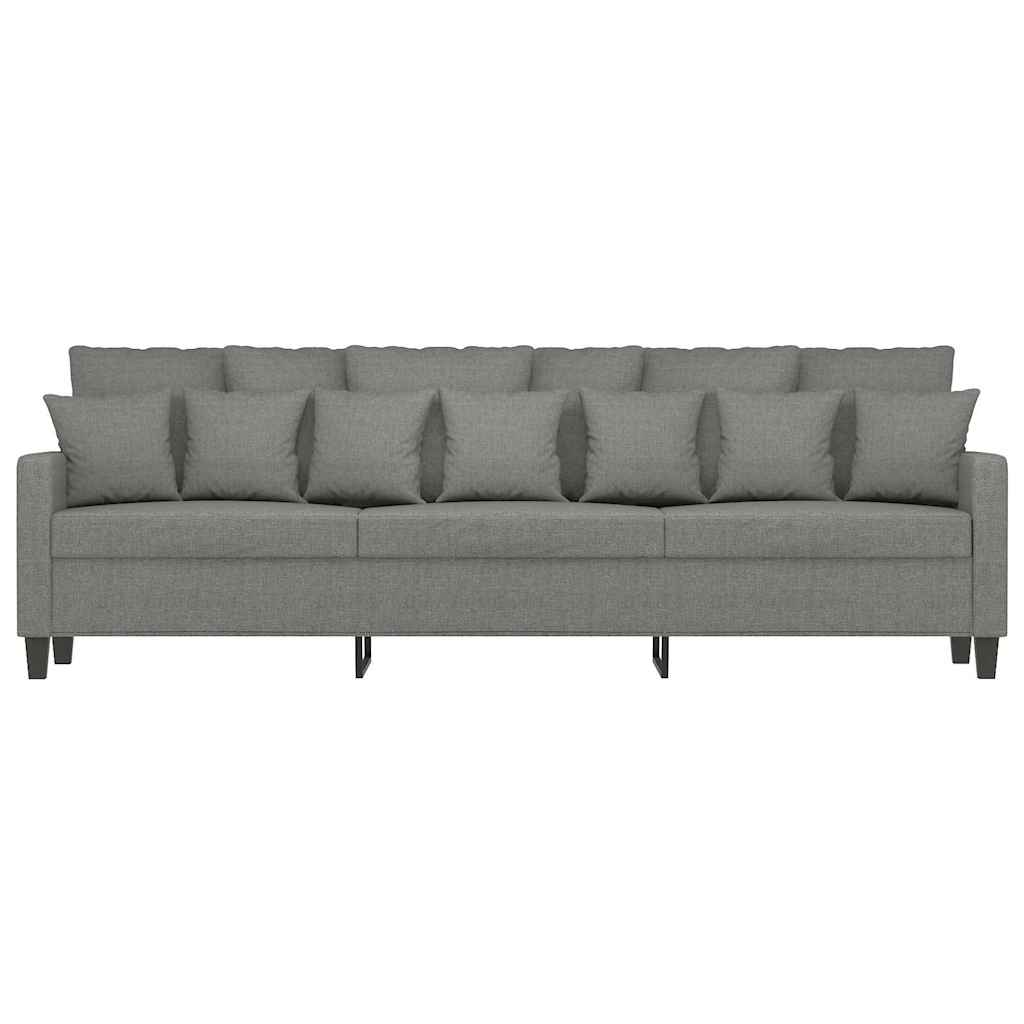 vidaXL Sofa 3-osobowa, ciemnoszara, 210 cm, tapicerowana tkaniną