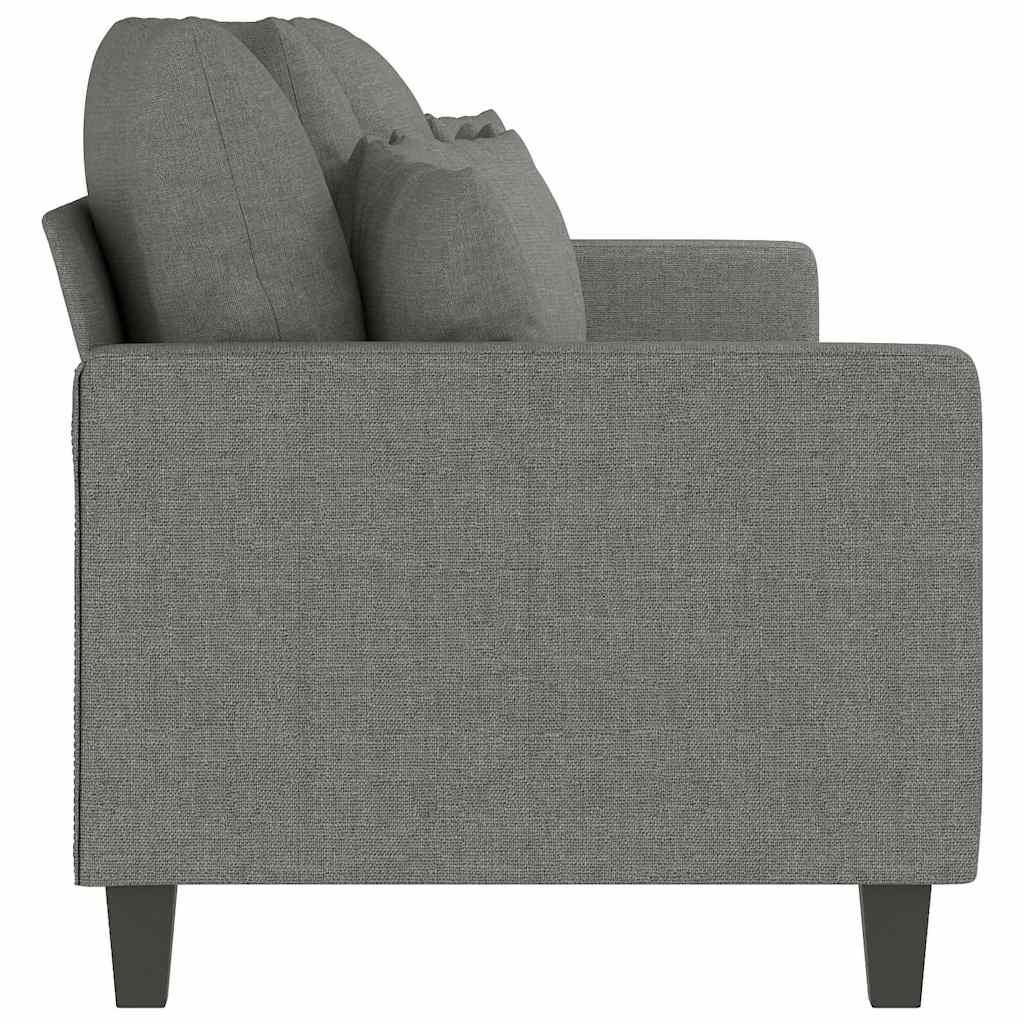 vidaXL Sofa 3-osobowa, ciemnoszara, 210 cm, tapicerowana tkaniną