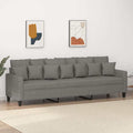 vidaXL Sofa 3-osobowa, ciemnoszara, 210 cm, tapicerowana tkaniną