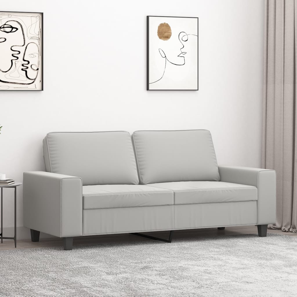 vidaXL Sofa 2-osobowa, jasnoszary, 140 cm, tapicerowana mikrofibrą