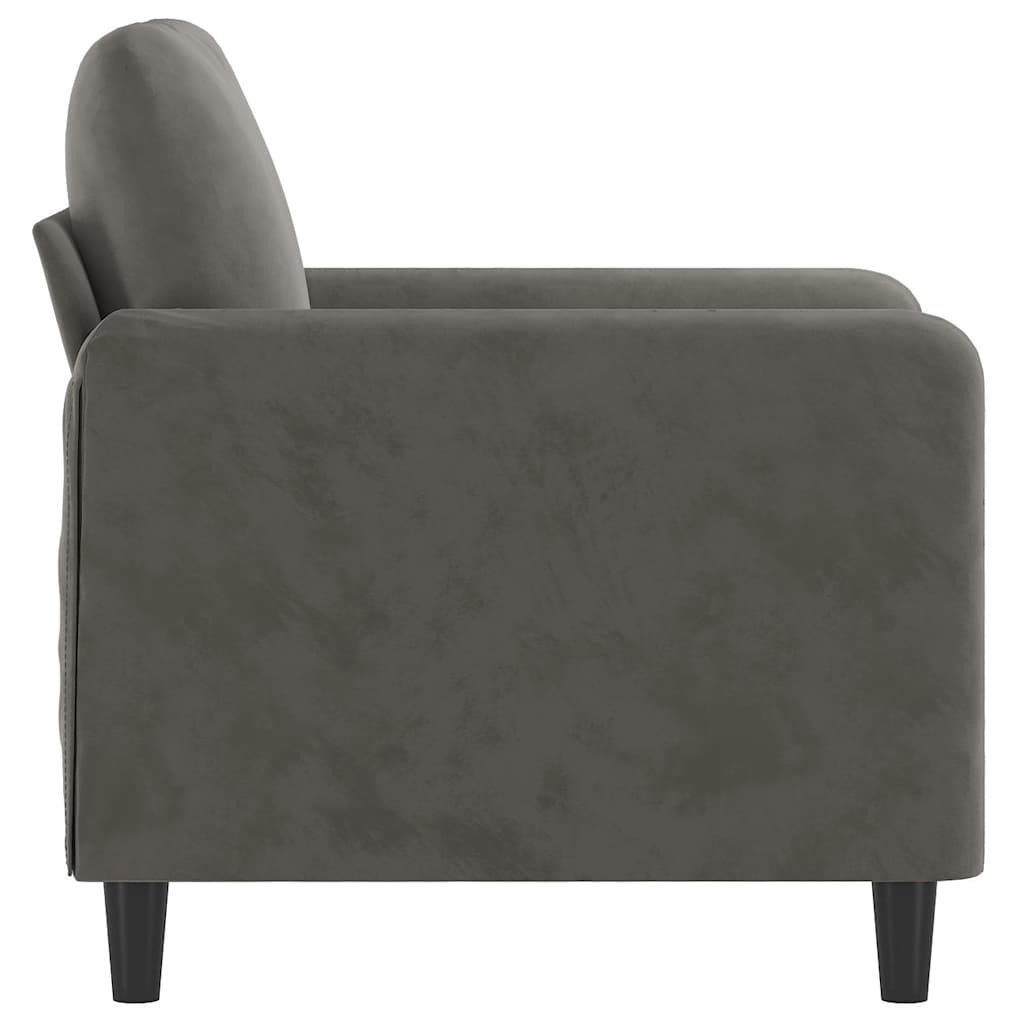 vidaXL Fotel, ciemnoszary, 60 cm, obity aksamitem