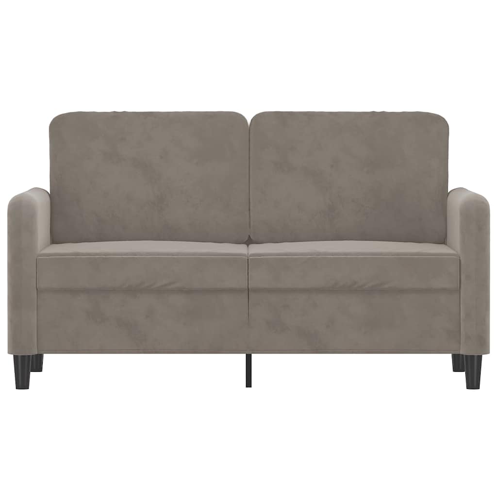 vidaXL Sofa 2-osobowa, jasnoszara, 120 cm, tapicerowana aksamitem