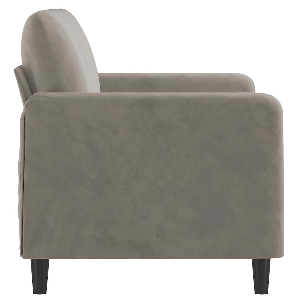 vidaXL Sofa 2-osobowa, jasnoszara, 120 cm, tapicerowana aksamitem
