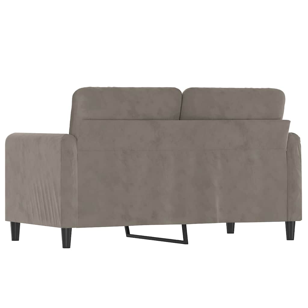 vidaXL Sofa 2-osobowa, jasnoszara, 120 cm, tapicerowana aksamitem