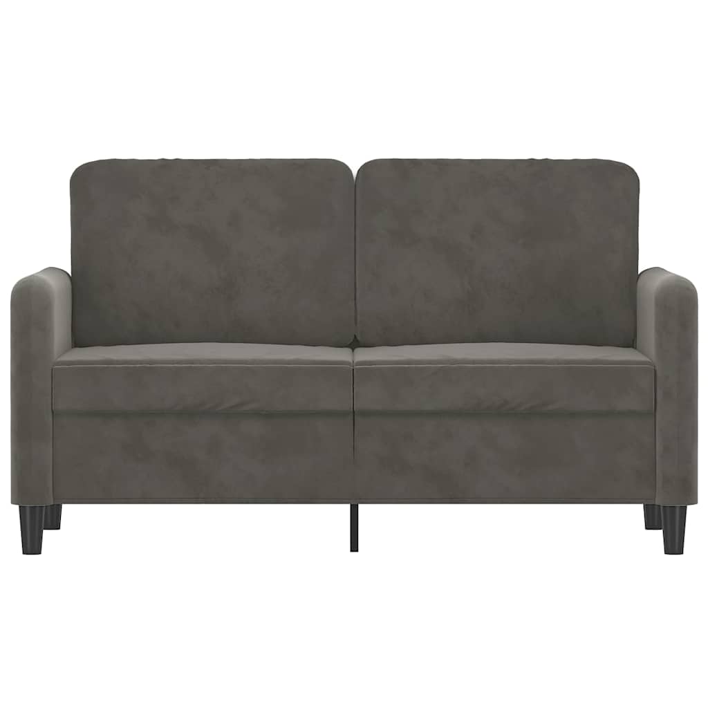 vidaXL Sofa 2-osobowa, ciemnoszary, 120 cm, tapicerowana aksamitem