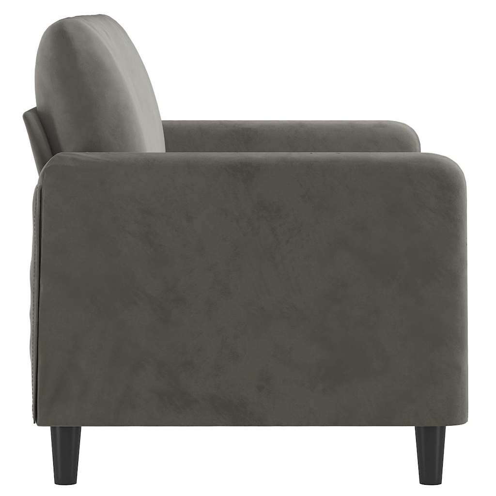 vidaXL Sofa 2-osobowa, ciemnoszary, 120 cm, tapicerowana aksamitem
