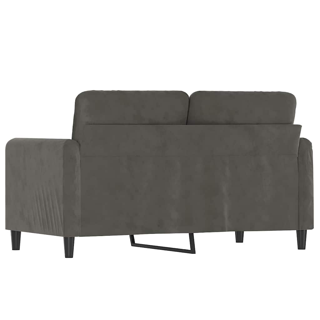 vidaXL Sofa 2-osobowa, ciemnoszary, 120 cm, tapicerowana aksamitem