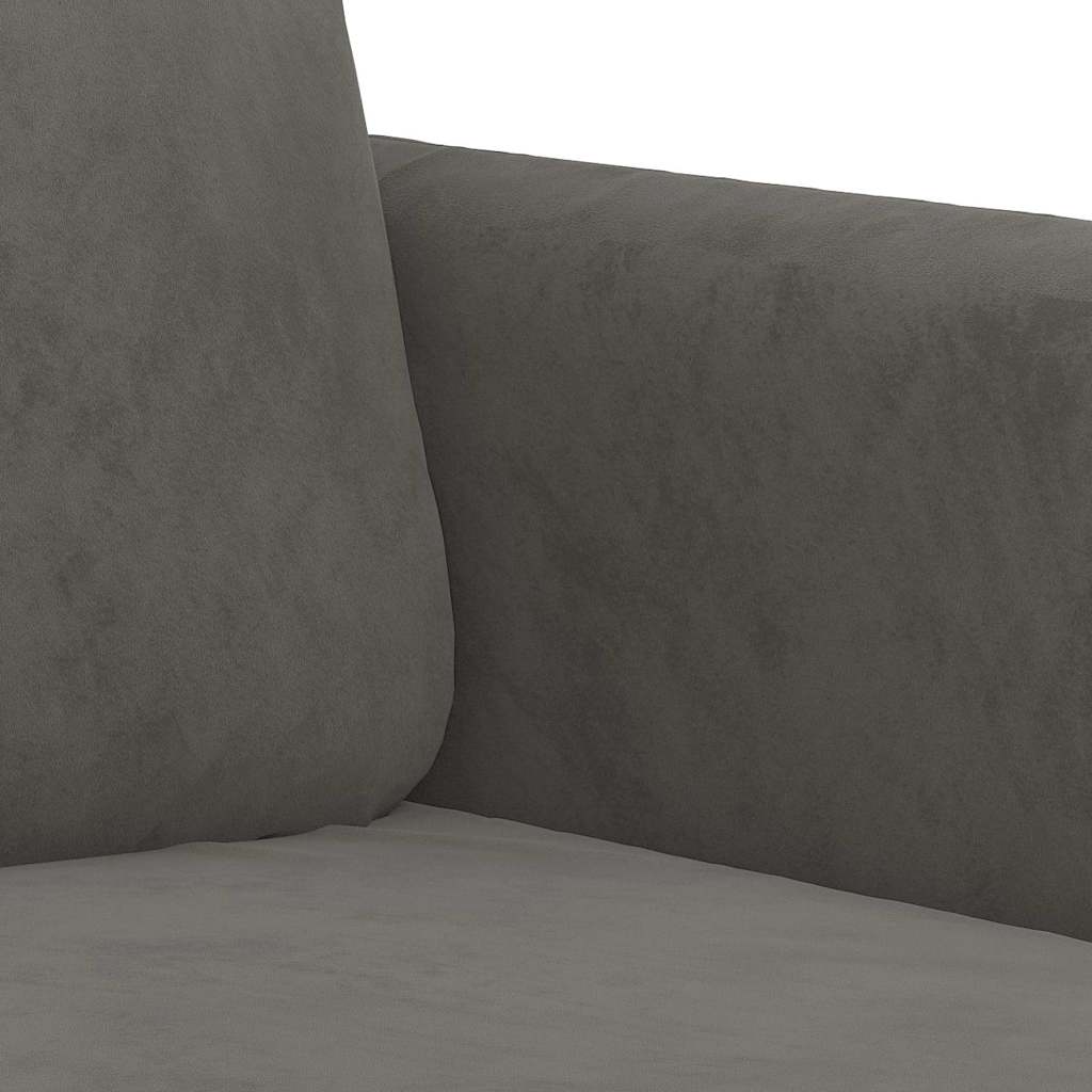 vidaXL Sofa 2-osobowa, ciemnoszary, 120 cm, tapicerowana aksamitem