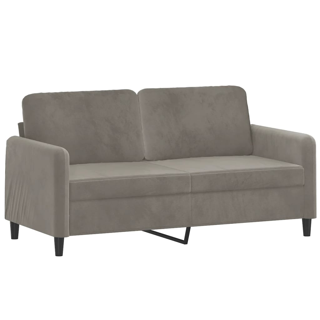 vidaXL Sofa 2-osobowa, jasnoszara, 140 cm, tapicerowana aksamitem