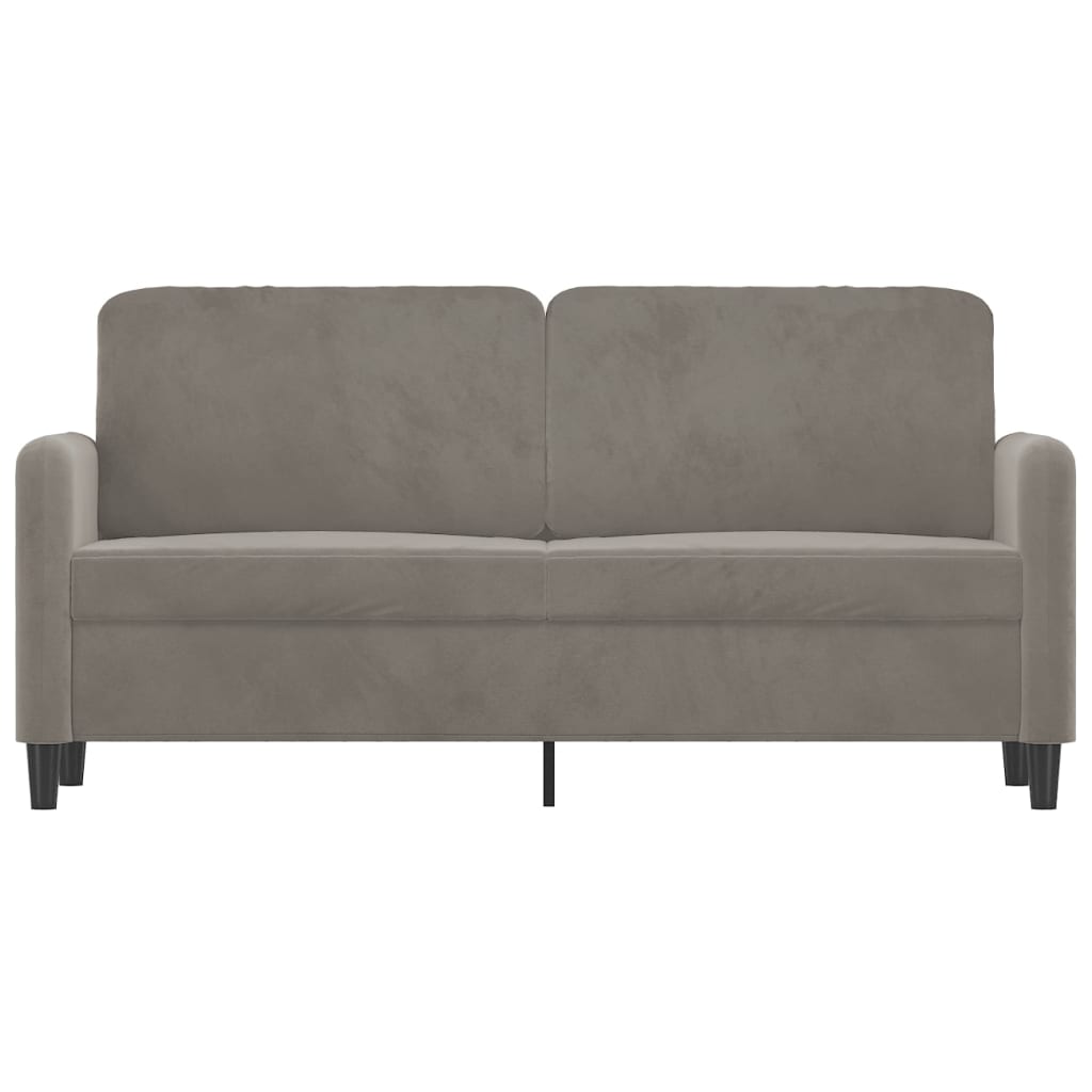 vidaXL Sofa 2-osobowa, jasnoszara, 140 cm, tapicerowana aksamitem