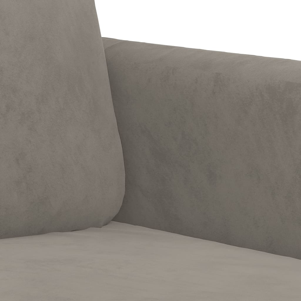 vidaXL Sofa 2-osobowa, jasnoszara, 140 cm, tapicerowana aksamitem