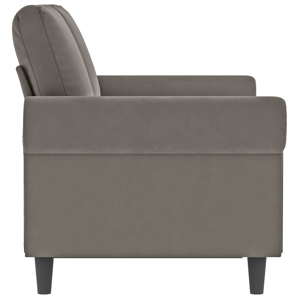 vidaXL Sofa 2-osobowa, jasnoszara, 120 cm, tapicerowana aksamitem