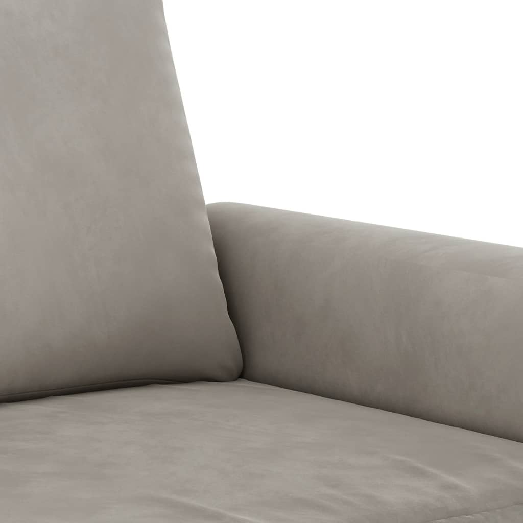 vidaXL Sofa 2-osobowa, jasnoszara, 120 cm, tapicerowana aksamitem