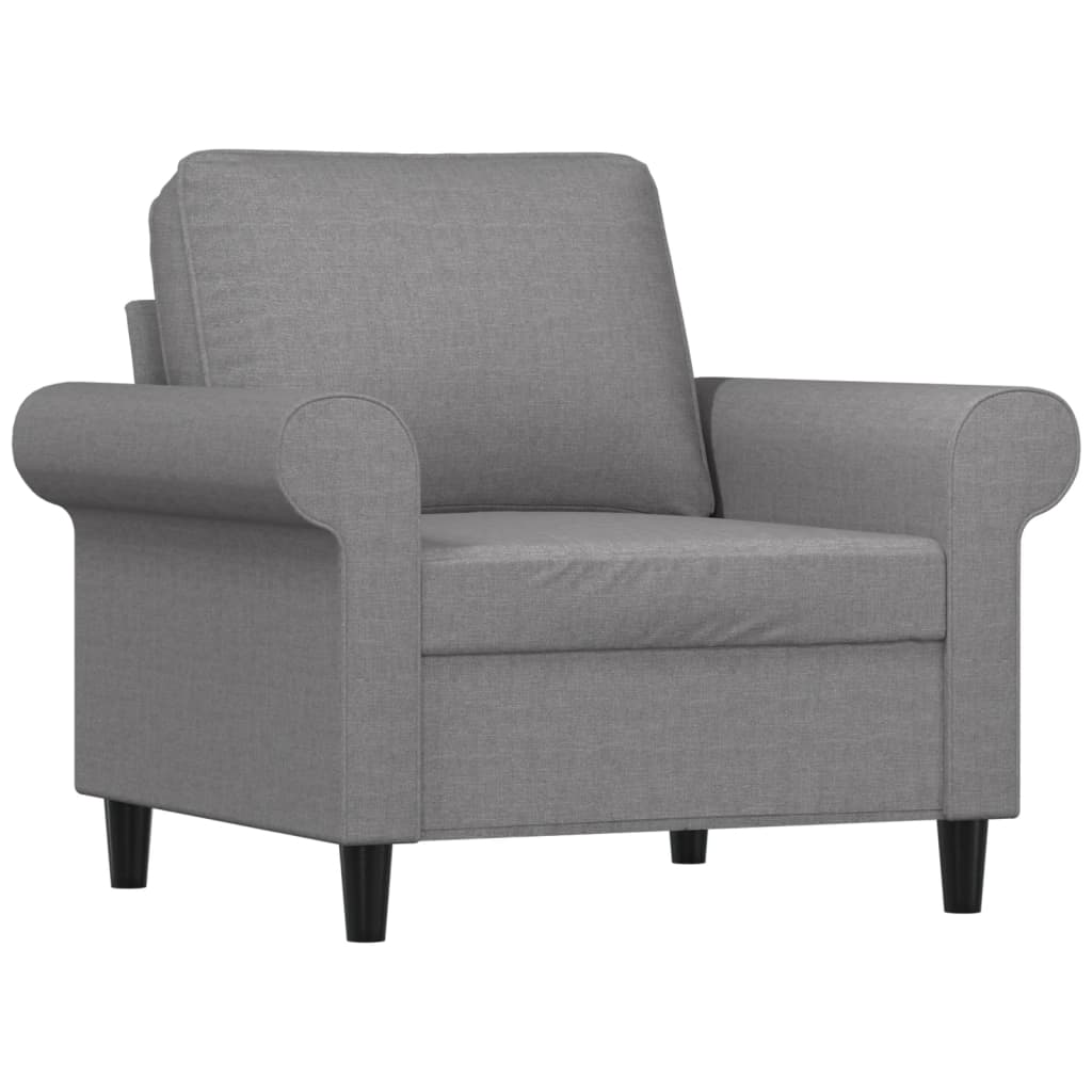vidaXL Fotel, jasnoszary, 60 cm, obity tkaniną