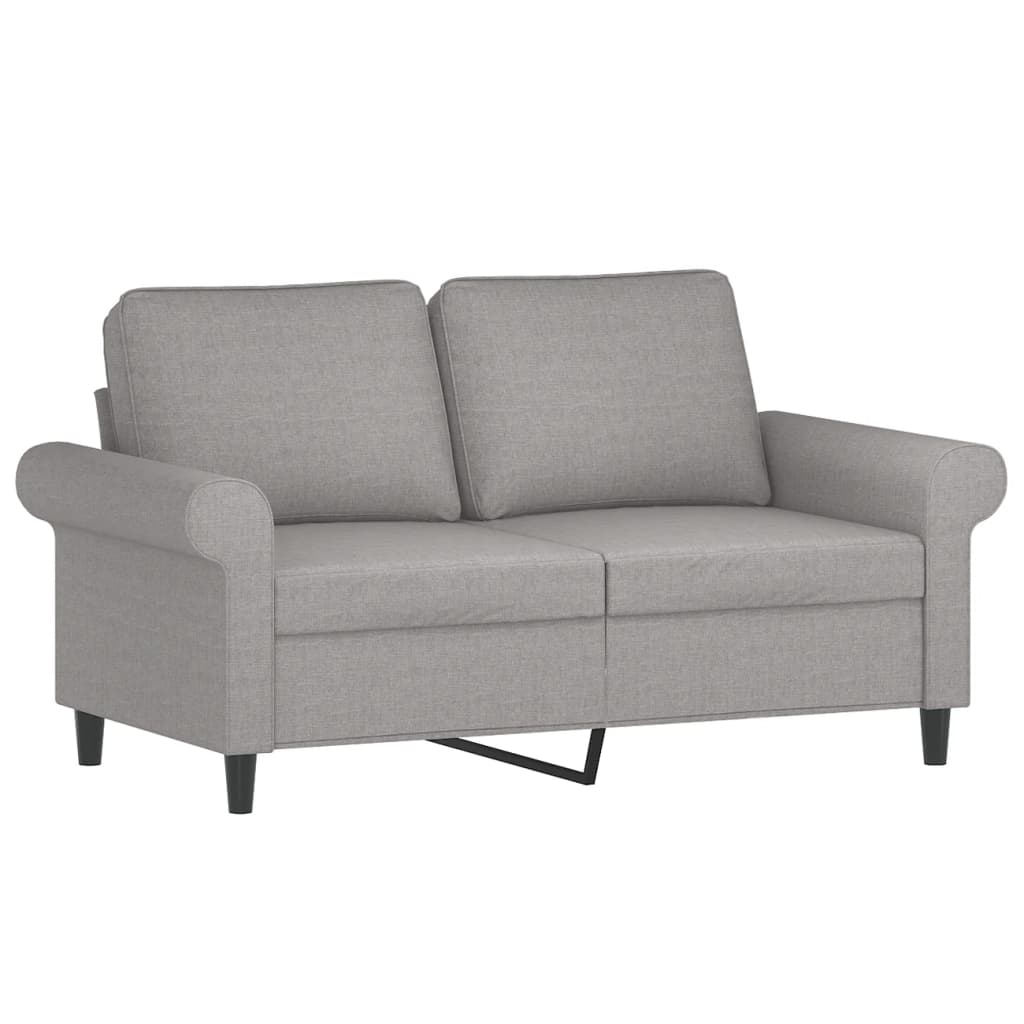 vidaXL Sofa 2-osobowa, jasnoszara, 120 cm, tapicerowana tkaniną