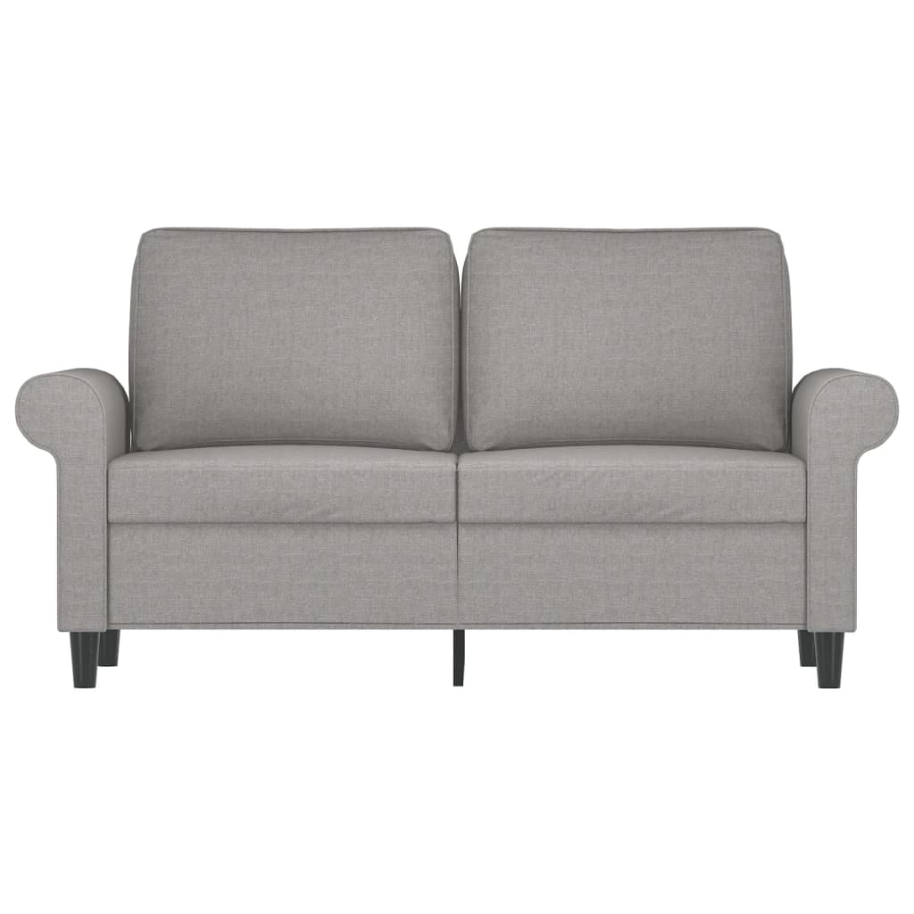 vidaXL Sofa 2-osobowa, jasnoszara, 120 cm, tapicerowana tkaniną
