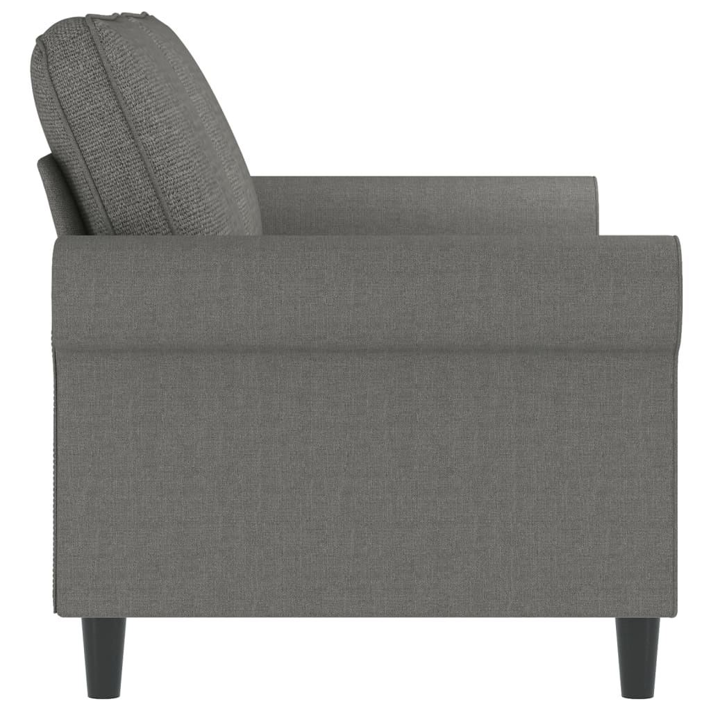 vidaXL Sofa 2-osobowa, ciemnoszara, 140 cm, tapicerowana tkaniną