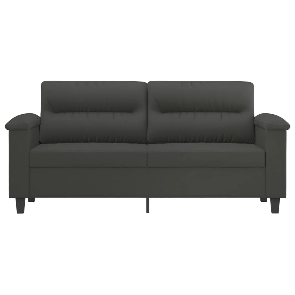 vidaXL Sofa 2-osobowa, ciemnoszary, 140 cm, tapicerowana mikrofibrą