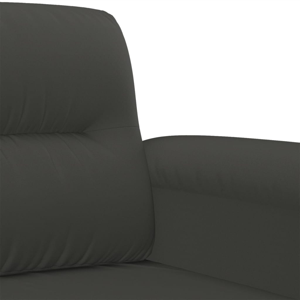 vidaXL Sofa 2-osobowa, ciemnoszary, 140 cm, tapicerowana mikrofibrą
