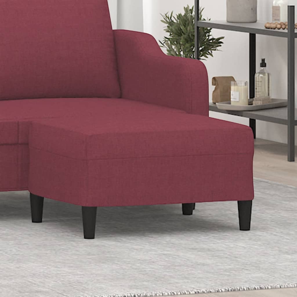 vidaXL Podnóżek, czerwień winna, 70x55x41 cm, tapicerowany tkaniną