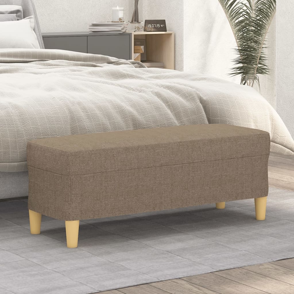vidaXL Ławka, taupe, 100x35x41 cm, tapicerowana tkaniną