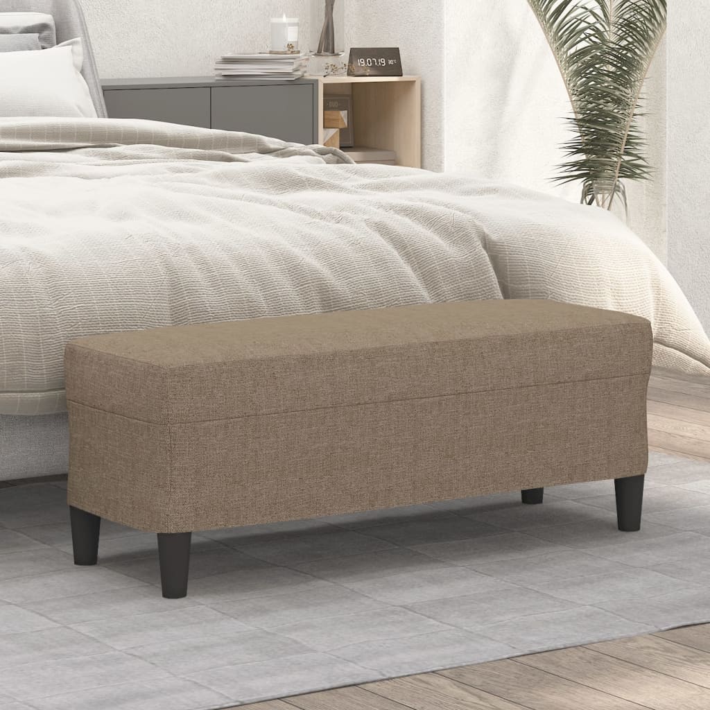 vidaXL Ławka, taupe, 100x35x41 cm, tapicerowana tkaniną
