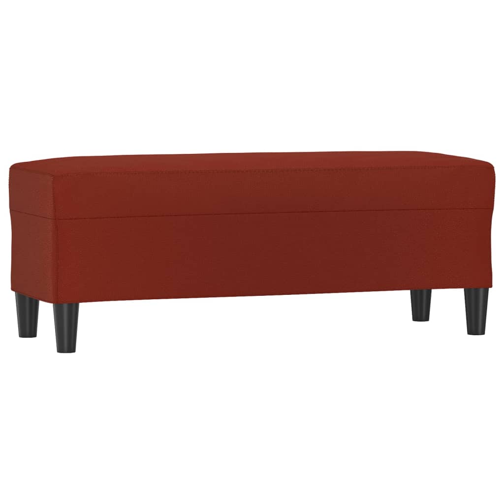 vidaXL Ławka, winna czerwień, 100x35x41cm, tapicerowana sztuczną skórą