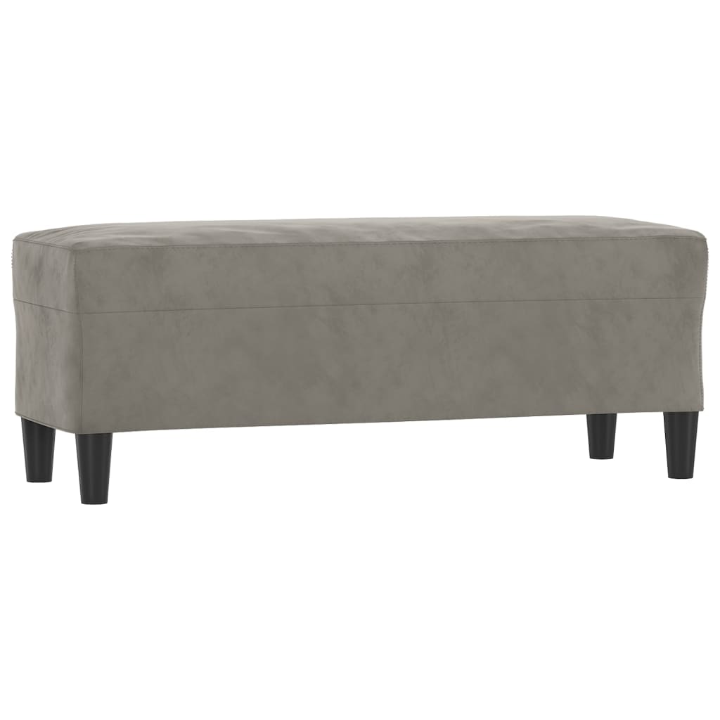 vidaXL Ławka, jasnoszara, 100x35x41 cm, tapicerowana aksamitem