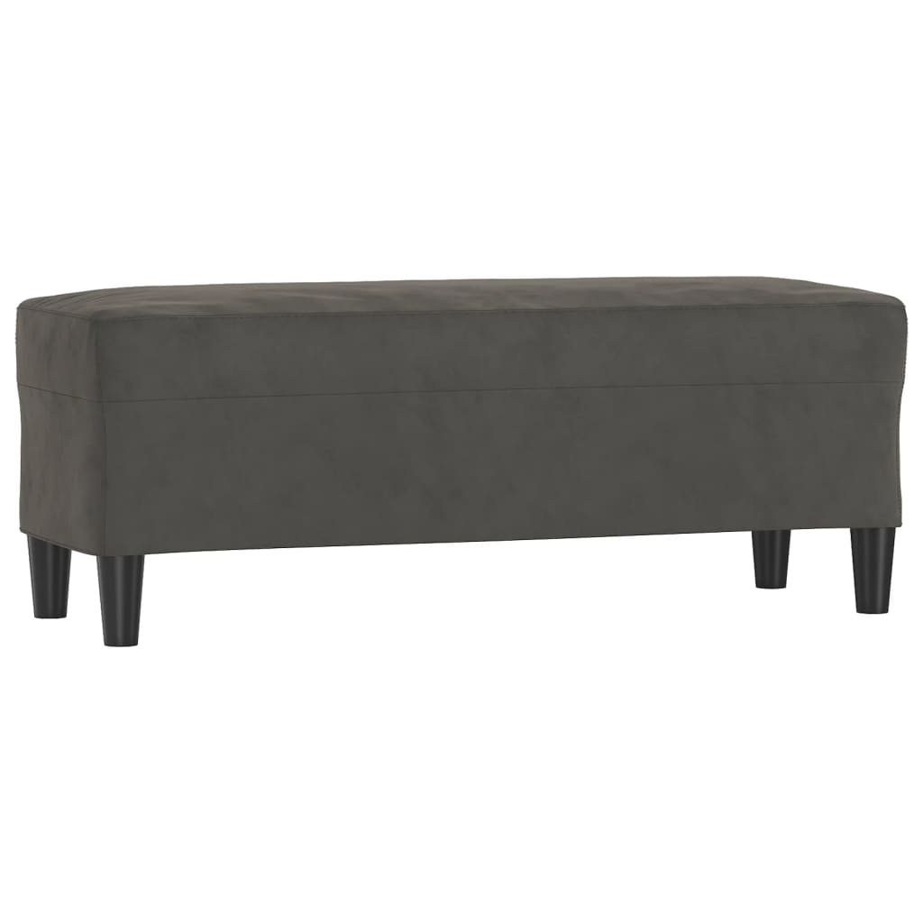 vidaXL Ławka, ciemnoszara, 100x35x41 cm, tapicerowana aksamitem