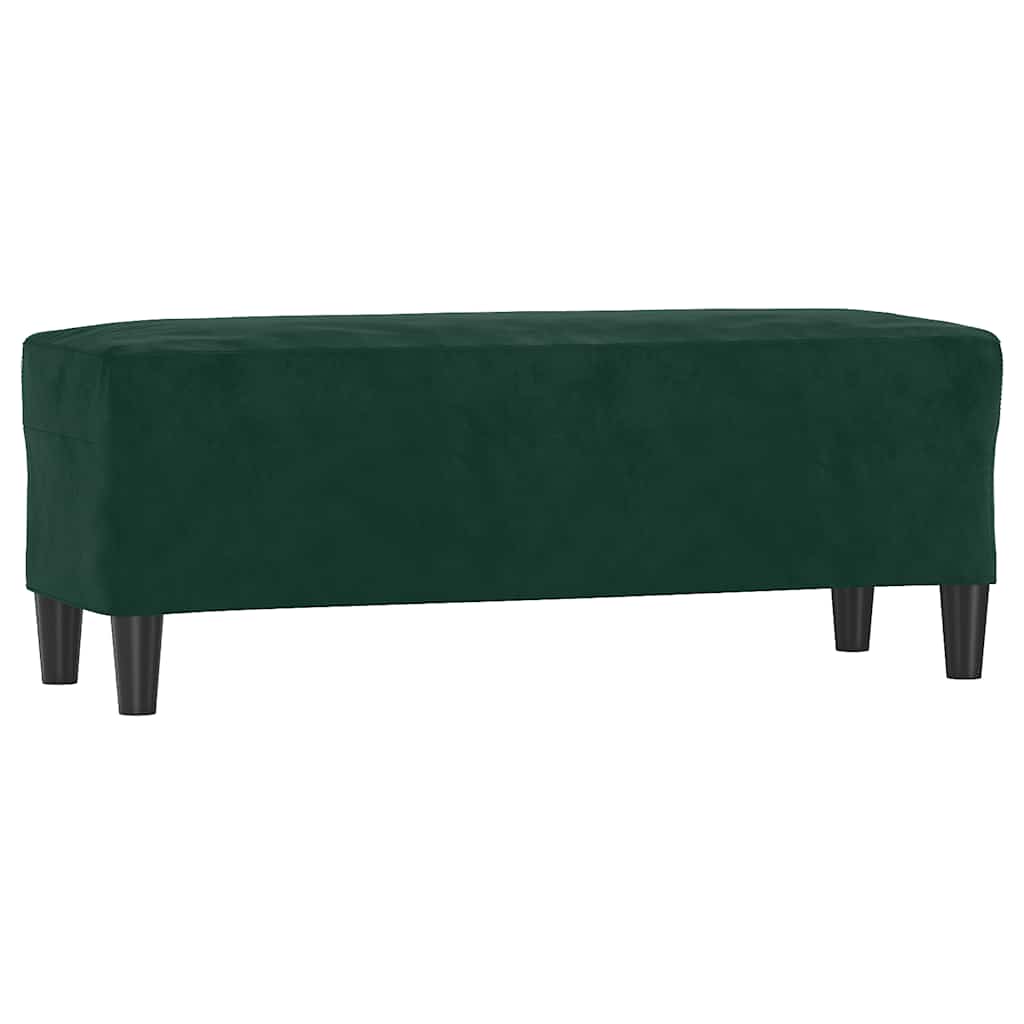 vidaXL Ławka, ciemnozielona, 100x35x41 cm, tapicerowana aksamitem