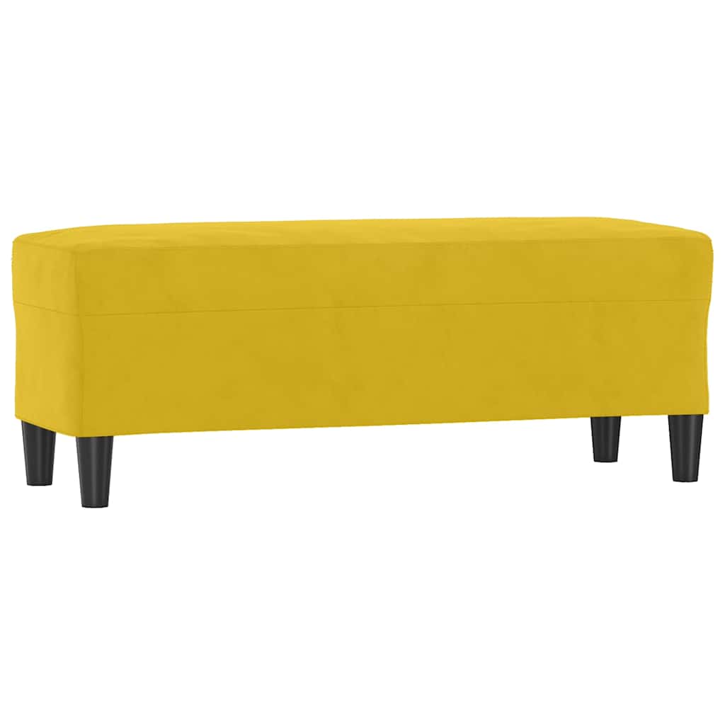 vidaXL Ławka, żółty, 100x35x41 cm, tapicerowana aksamitem