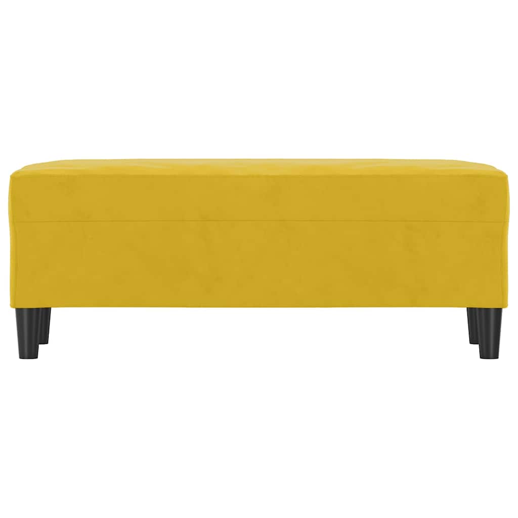 vidaXL Ławka, żółty, 100x35x41 cm, tapicerowana aksamitem
