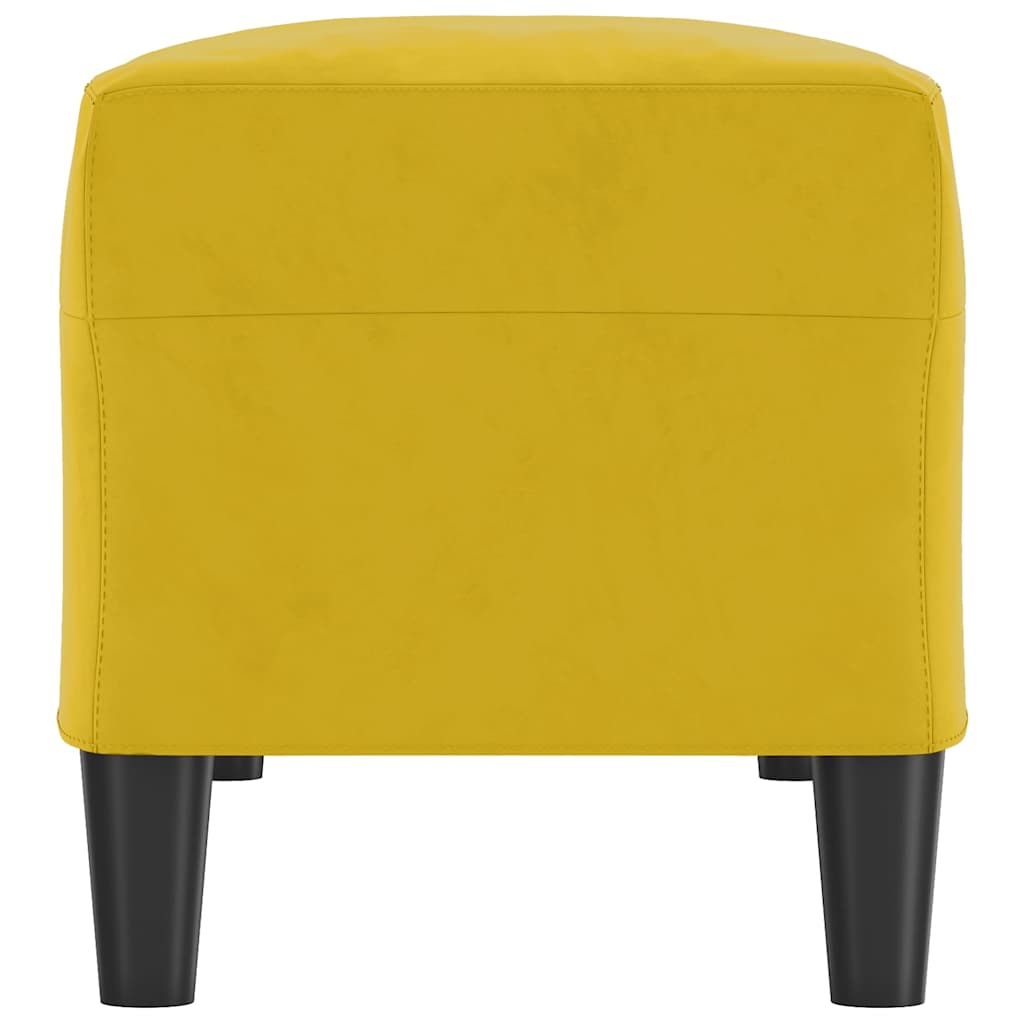 vidaXL Ławka, żółty, 100x35x41 cm, tapicerowana aksamitem
