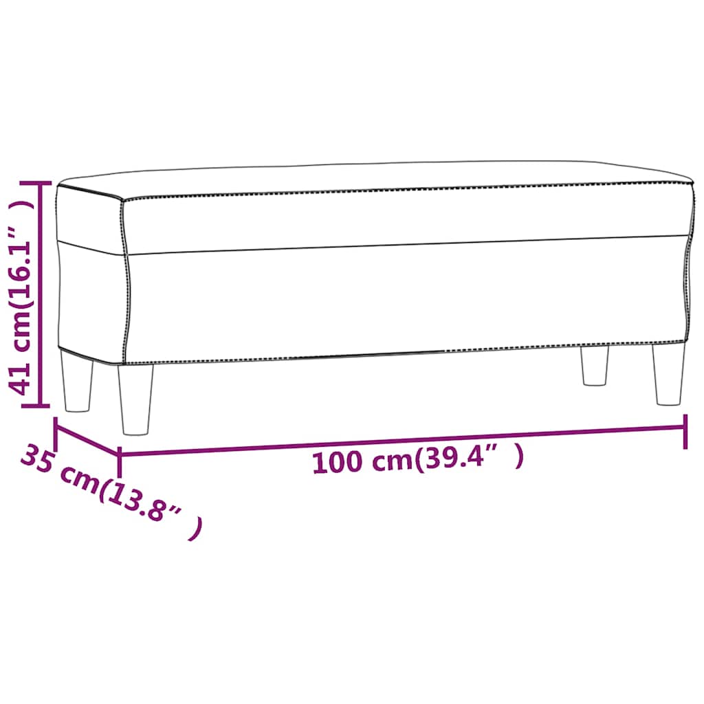 vidaXL Ławka, żółty, 100x35x41 cm, tapicerowana aksamitem