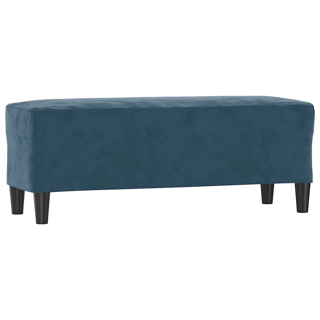 vidaXL Ławka, niebieski, 100x35x41 cm, tapicerowana aksamitem