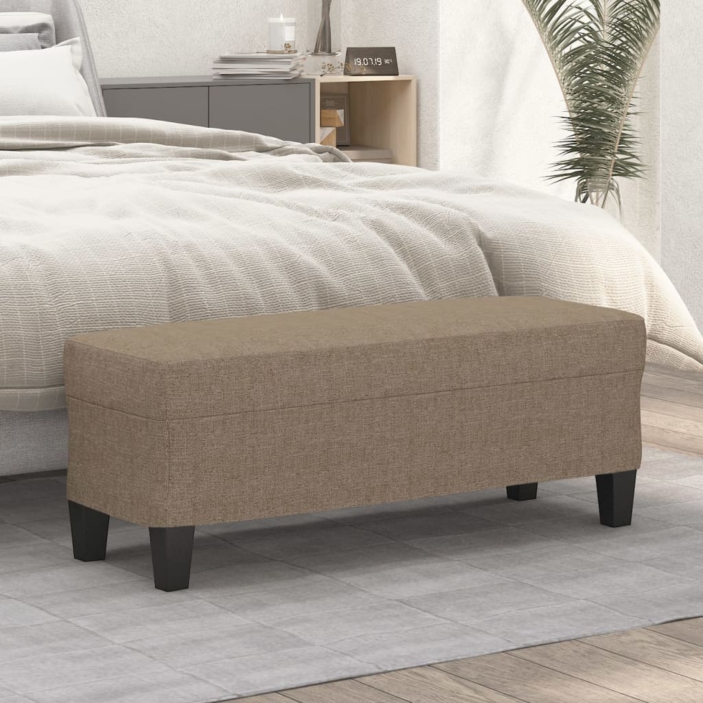 vidaXL Ławka, taupe, 100x35x41 cm, tapicerowana tkaniną