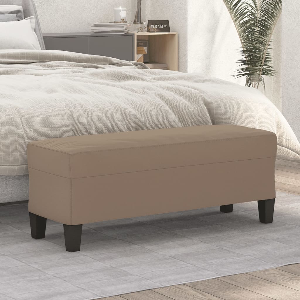 vidaXL Ławka, taupe, 100x35x41 cm, obity mikrofibrą