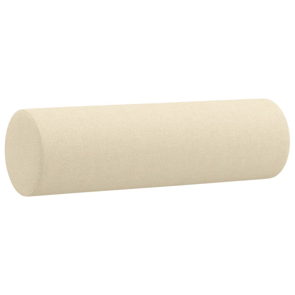 vidaXL Poduszki ozdobne, 2 szt., kremowe, Ø15x50 cm, tkanina