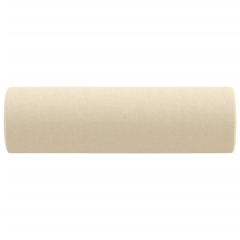 vidaXL Poduszki ozdobne, 2 szt., kremowe, Ø15x50 cm, tkanina