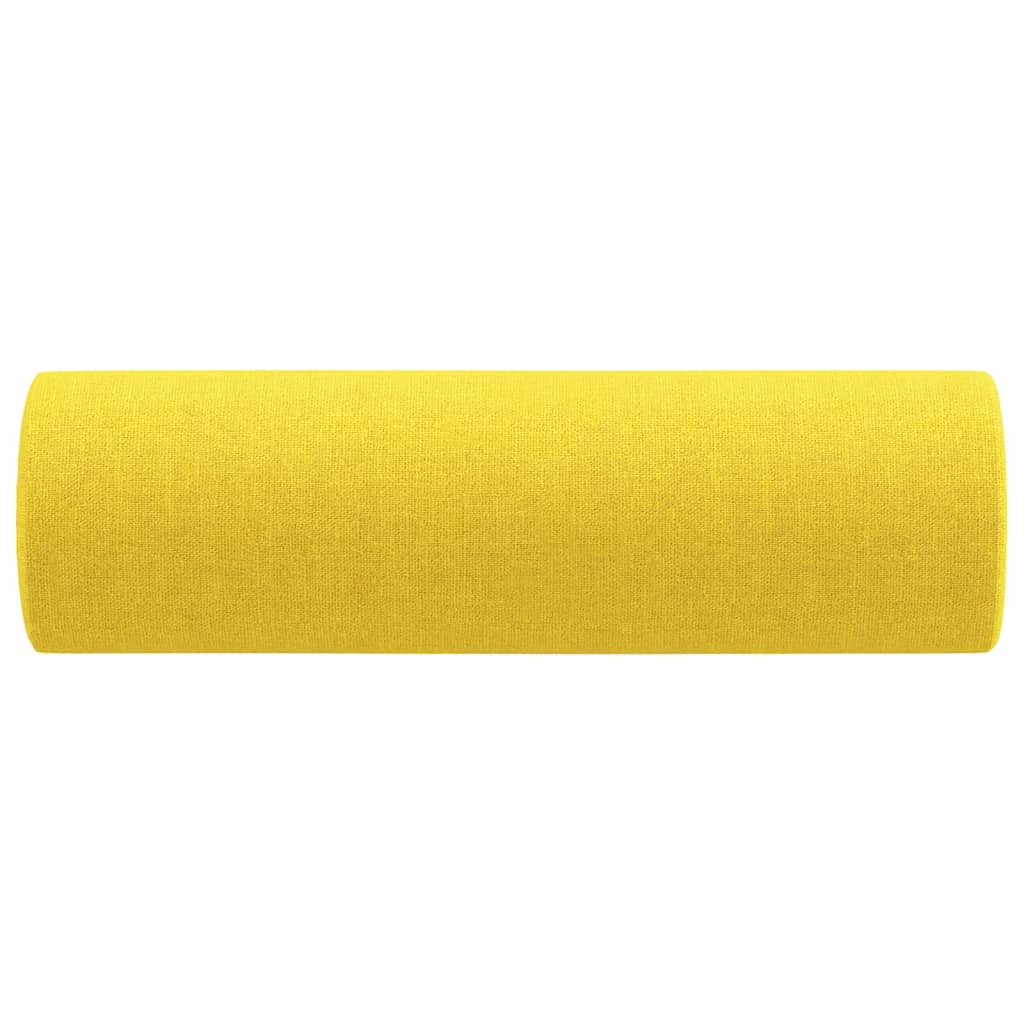 vidaXL Poduszki ozdobne, 2 szt., jasnożółty, Ø15x50 cm, tkanina
