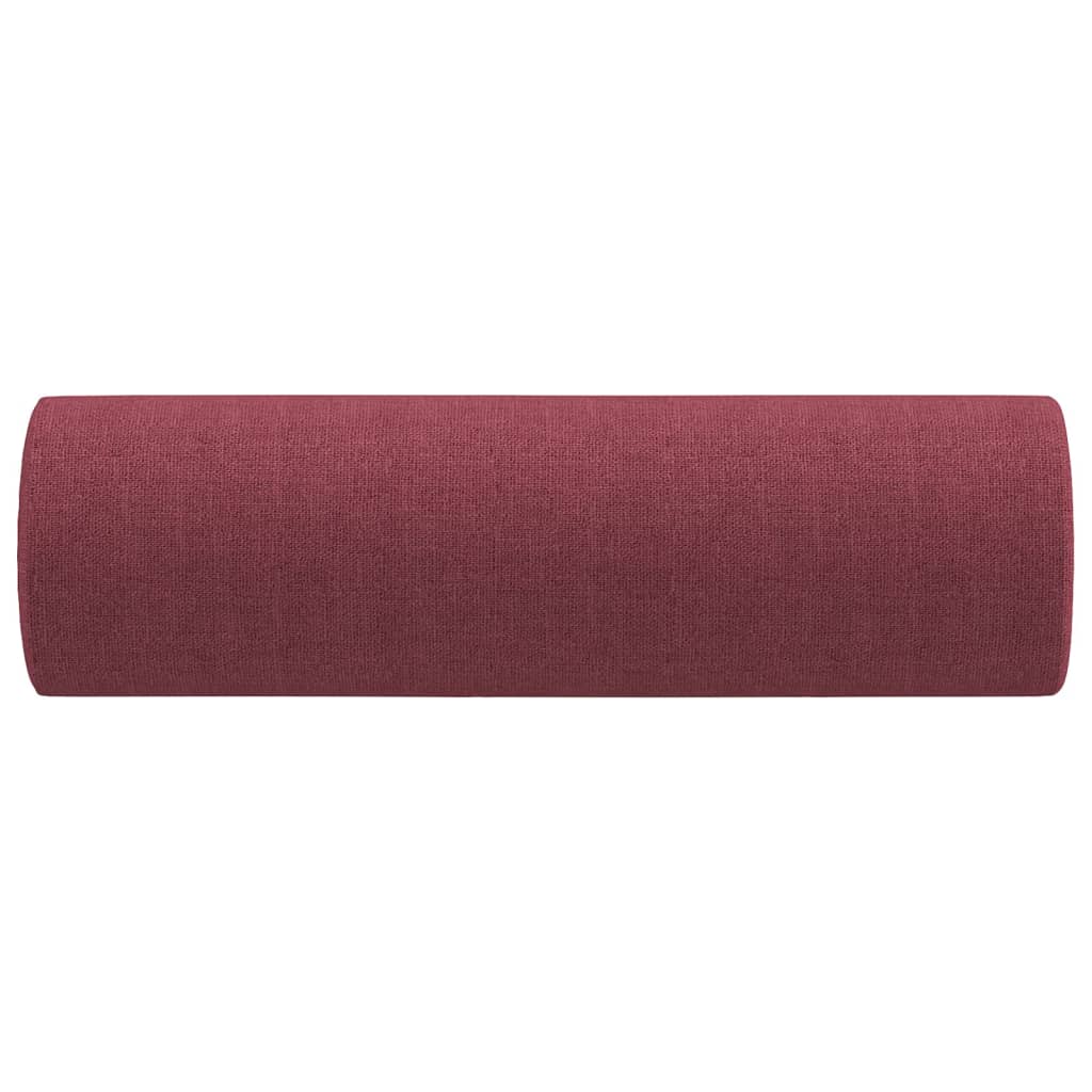 vidaXL Poduszki ozdobne, 2 szt., winna czerwień, Ø15x50 cm, tkanina