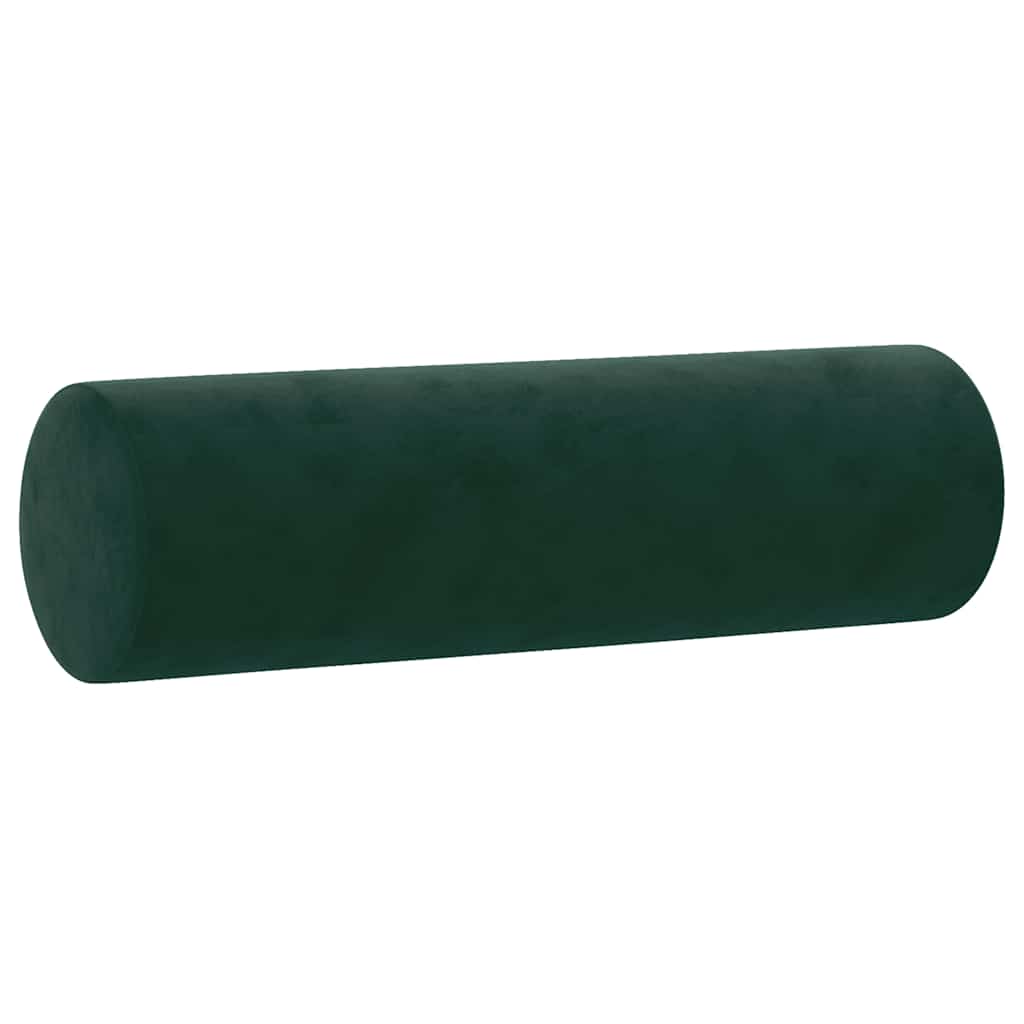 vidaXL Poduszki ozdobne, 2 szt., ciemnozielone, Ø15x50 cm, aksamit