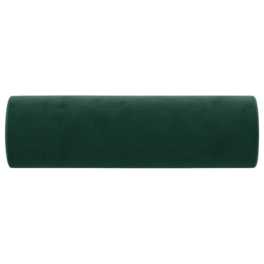 vidaXL Poduszki ozdobne, 2 szt., ciemnozielone, Ø15x50 cm, aksamit