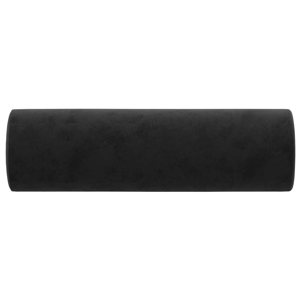 vidaXL Poduszki ozdobne, 2 szt., czarny, Ø15x50 cm, aksamit