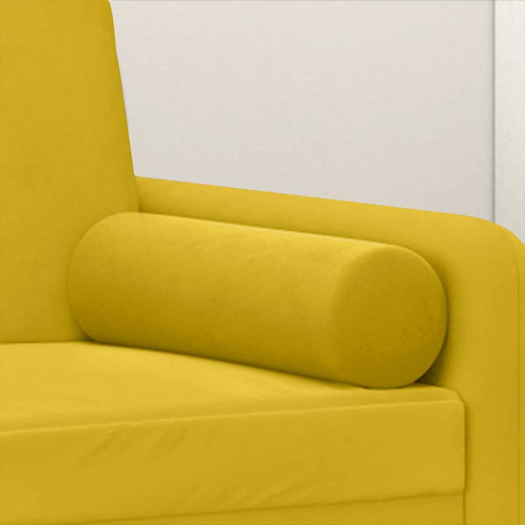 vidaXL Poduszki ozdobne, 2 szt., żółty, Ø15x50 cm, aksamit