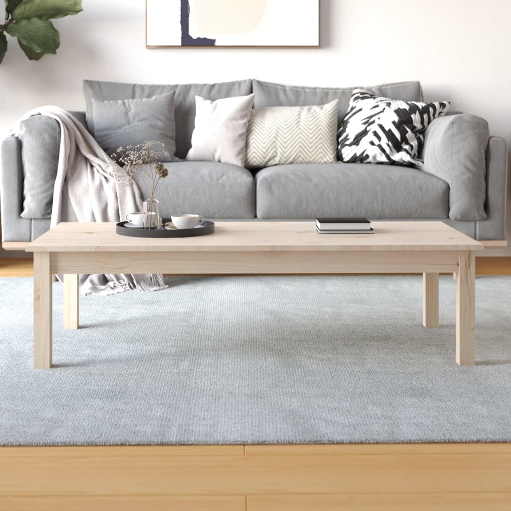 vidaXL Stolik kawowy, 110x50x30 cm, lite drewno sosnowe